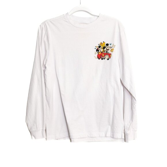 White Size S Mickey & Minnie Runaway Railway Disney Long Sleeve Graphic Tee - Picture 1 of 8
